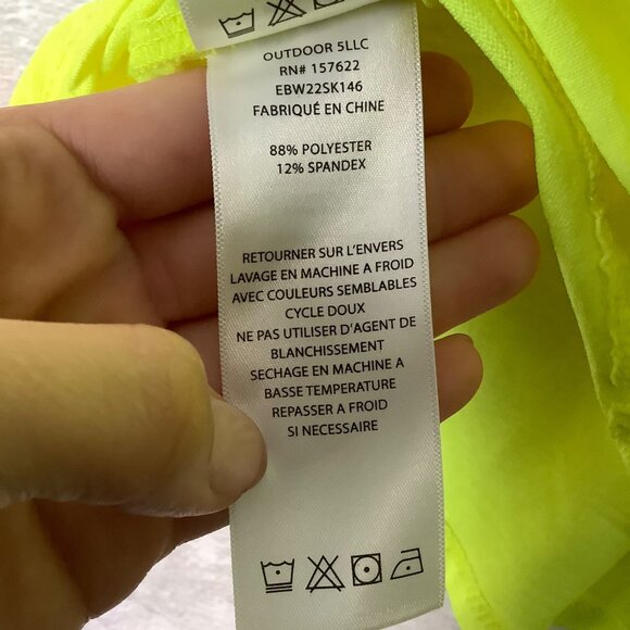 Eddie Bauer V-Neck Back Athletic Active Top Shirt Neon Yellow Women Size Small - Picture 8 of 11